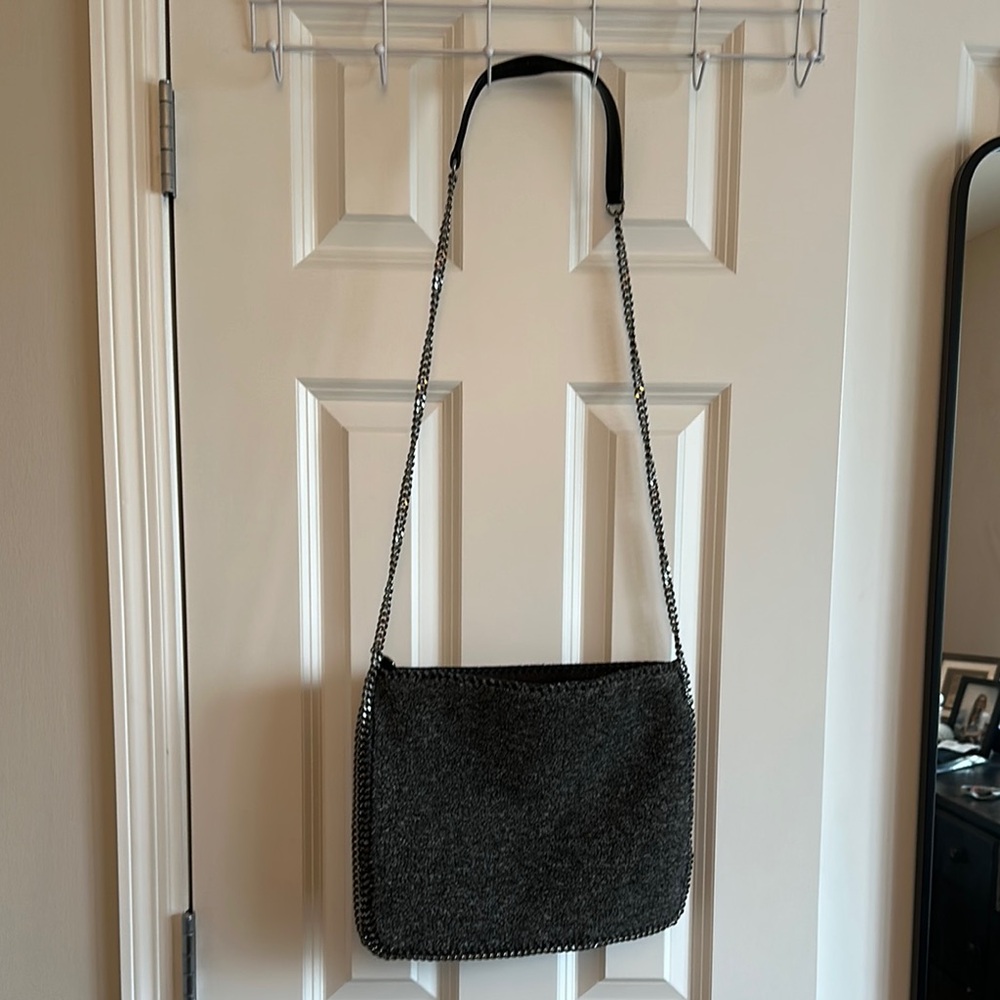 Stella McCartney Black Shoulder Bag with Textured Design